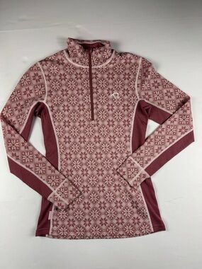 Kari Traa long sleeve 1/2 zip pullover base layer 100% wool